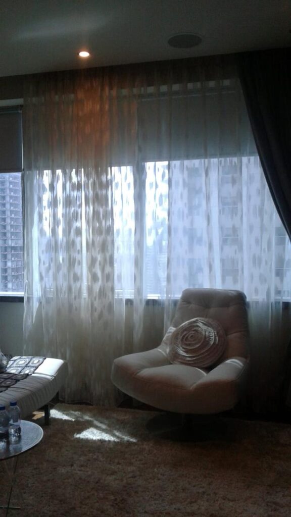 Sheer curtains, Dubai installation