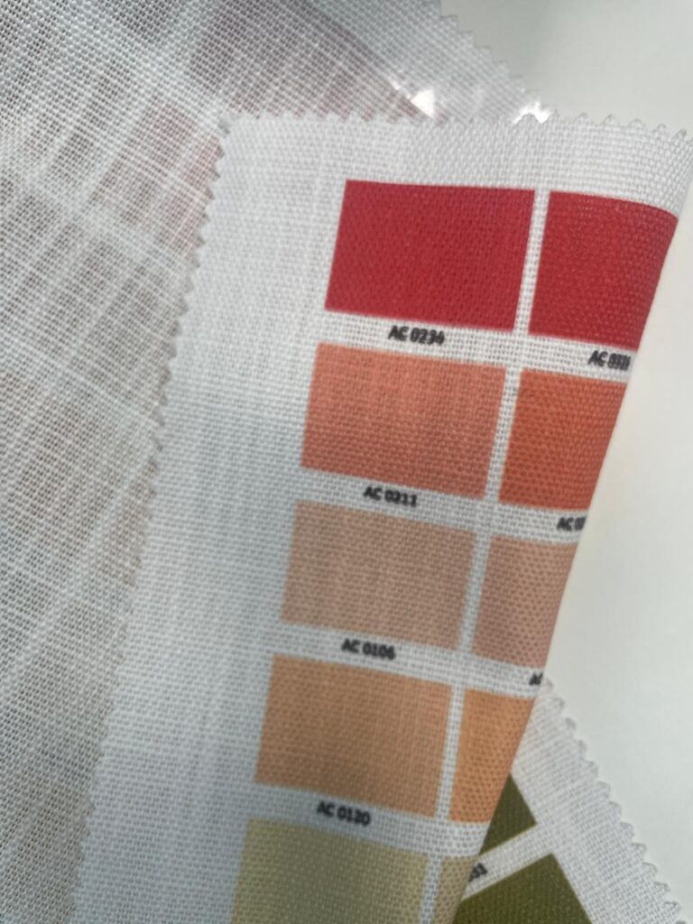 Fabric swatches for custom printing