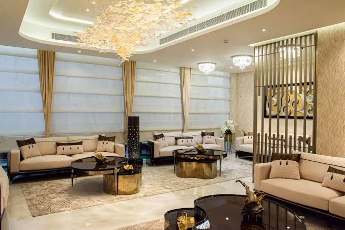 Home Sheer Roman blinds in a luxury living room