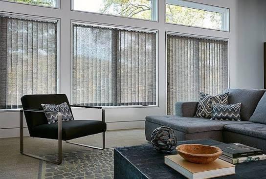 Vertical blinds across a large window